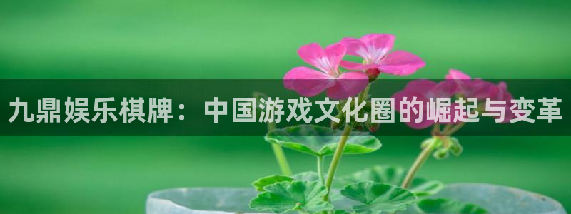门徒娱乐彩票最新官网：九鼎娱乐棋牌：中国游戏文化圈的崛起与变革